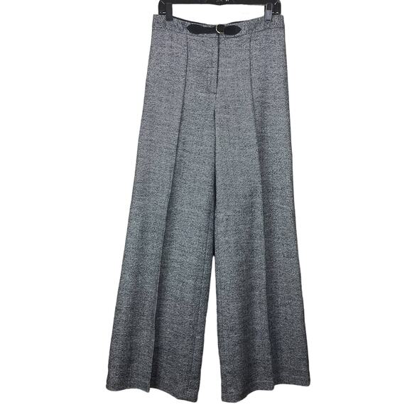 Milly of New York Wool Silk High Waist Wide Leg Trousers Pants Gray SZ 10 - Picture 1 of 10